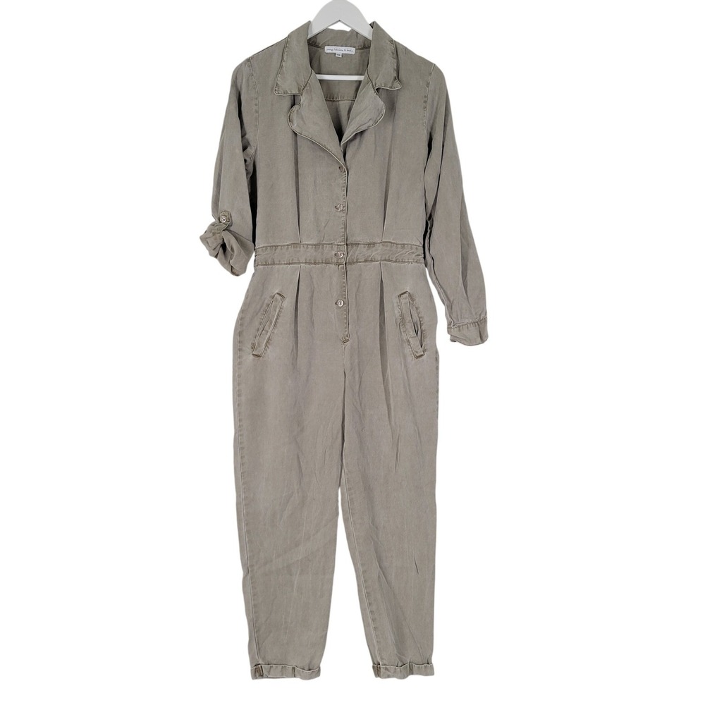 Young‎ Fabulous & Broke Painters Jumpsuit Coverall Sz Medium Tan Utility Safari